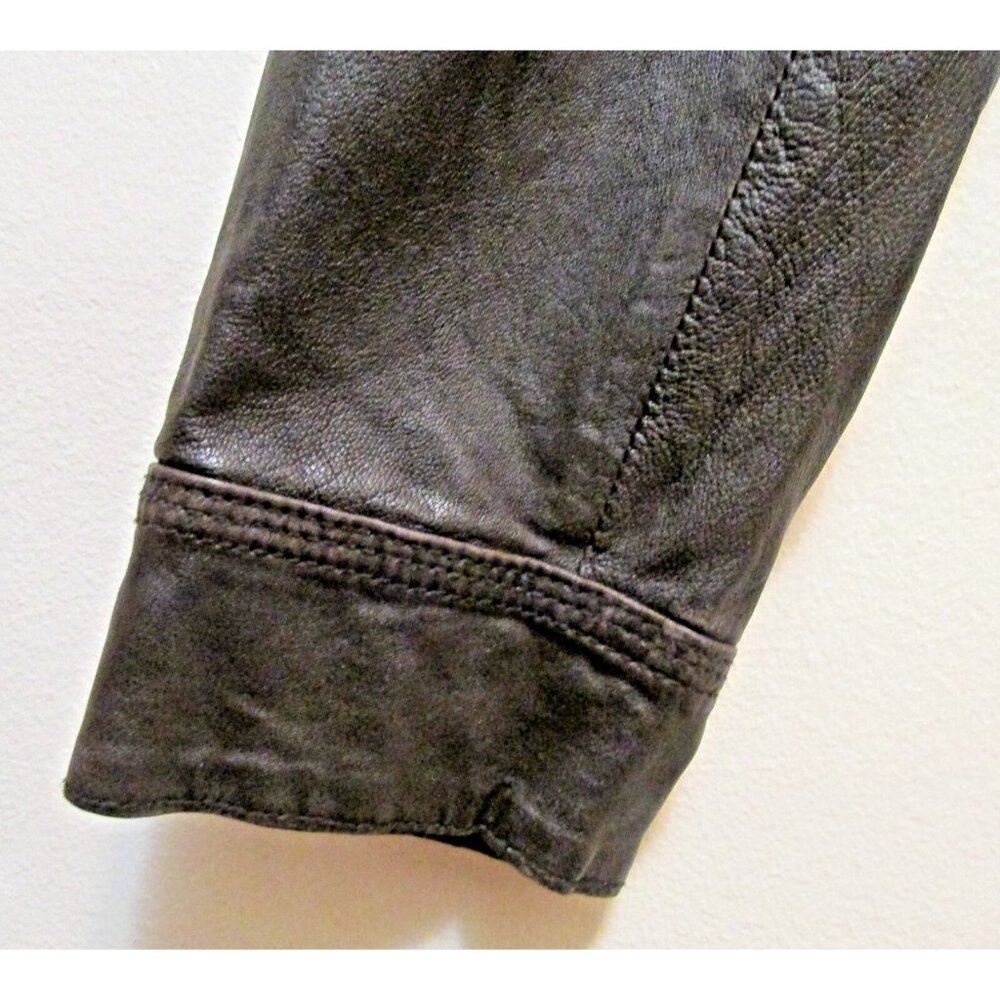 Superdry Dark Brown Leather Jacket - Picture 9 of 16